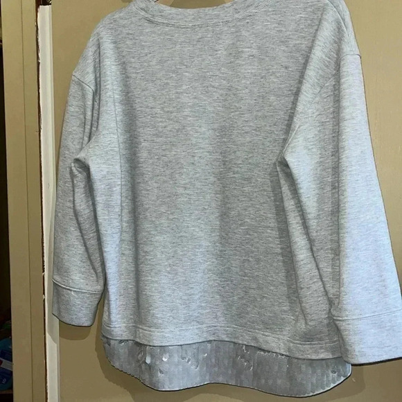 J. CREW crewneck gray sequin hem size small - Picture 4 of 5